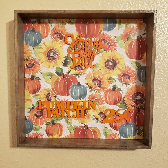 Hand Crafted Other - "Happy Fall" Hand Crafted Wall Decor 11.5" x 11.5"